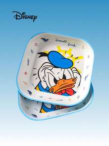 1pc Disney Cartoon Square Plate, Heat-Resistant Tableware, Cute Creative Household Plate, Melamine Plate, Quadrilateral Dishware Suitable For Hot And Cold Food - Multicolor - View 2