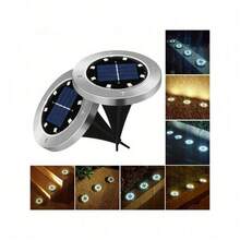 Solar Buried Light 8LED Stainless Steel Outdoor New Plug-In Grass Light Garden Rainproof Villa Floor Light - White - View 2
