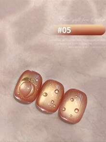 10毫升春夏新款水果礼盒猫眼指甲油凝胶 2026 新款闪亮冰透明青苹果蓝莓玻璃珠猫眼美甲美甲用品绿色美甲橙色美甲 - 彩色 - 查看 8