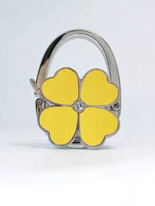 1 Elegant Four-Leaf Clover White Design Foldable Handbag Hook - Fashionable Aluminum Alloy Wallet Table Hook, Decorated With Heart-Shaped Flowers, Portable Metal Bag Stand, Suitable For Fashion Accessory Lovers, Can Be Used As Wall Picture Frame, Self-Adhesive Wall Hook, Hanger, Wall Hook, Bathroom Towel Rack, Door Hook - Multicolor - View 18
