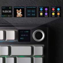 AULA F75MAX 可定制无线机械键盘,75% 布局,密封垫片式安装,支持热插拔轴体,TFT 显示屏,金属旋钮,RGB 背光,有线/2.4G/蓝牙三模式,适用于 PC/笔记本电脑/游戏/办公 - 查看 11