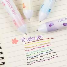 Bộ văn phòng phẩm họa tiết bướm dễ thương, gồm sổ tay, sticker và 10 bút bi màu, thích hợp làm quà tặng trong các buổi lễ ở trường, lễ tốt nghiệp, quà khen thưởng học tập. - nhiều màu - Xem 6