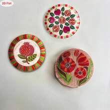 1pc/3pcs/6pcs Wooden Coasters, Grapefruit Pattern, Heat Insulation Design, Suitable For Bar, Home Party, Cafe, Office And All Occasions. Decorative Christmas Gift, Size: 3.94 Inches X 3.94 Inches, Suitable For Home Use. - Multicolor - View 5