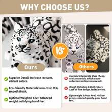 3D Printed Snow Leopard Figurine, Realistic Wildlife Model For Terrarium, Garden, Aquarium, Desktop & Holiday Gifts - A - View 8