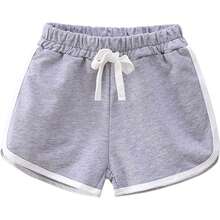 3 Pack Little Big Girls Running Athletic Cotton Shorts Toddler Kids Workout Dance Dolphin Short - C07-black-grey-rose-navy (4pcs) - View 6