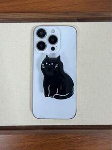 1 pieza Soporte de teléfono adhesivo con gato negro lindo, soporte de escritorio retráctil y cómodo adecuado para todos los teléfonos - Negro - Ver 7