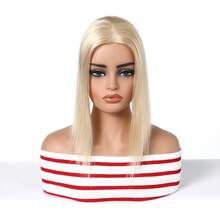 Blonde Human Hair Topper Mono Lace Base Hand Tied Hair Piece 5*5 Inch Base Hand-Woven 14 Inch For Thinning Hair Featuring Gray Roots - SP27/613 - View 2