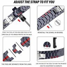 Metal Band Compatible With Samsung Galaxy Watch 8/8Classic Ultra 47mm Men,Stainless Steel Replacement Strap - Black+Red - View 8