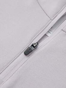 TECTOP Women's Short Sleeve Tee, Activewear Yoga T-Shirt, Breathable Stretchy Fabric, 1/4 Zip Mock Neck - Mauve Purple - View 6