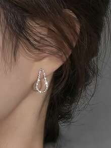 1 Pair S925 Sterling Silver Minimalist Starry Sky Stud Earrings, Elegant Unique Design Earrings For Women, Luxury Everyday Wear Versatile Exquisite Jewelry Gift - Geometry - View 1