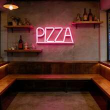 1pc LED Bar PIZZA Neon Sign, Wall Decor For Shop, Battery/USB Powered Romantic Fairy Light, Birthday Gift, Party Decoration For Home, Bedroom, Living Room - PIZZA Neon Sign - View 8