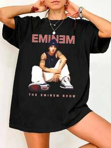 Vintage T-Shirt, Graphic Short-Sleeved Shirt, Unisex, For Men And Women, Men's Summer T-Shirt, Black, Casual, Round Neck, Cotton. - Black - View 1
