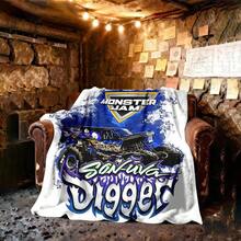 1 PIEZA Manta de camión monstruo de Monster Jam en 3D, regalo original para aficionados a los deportes de motor, decoración temática para cueva de hombre, acento para fiesta retro de ciencia ficción y recuerdo del día de carrera, manta suave para el hogar, dormitorio, cama, sofá, picnic, viaje, oficina, en múltiples tamaños de 50x60 a 60x80 pulgadas - Multicolor 23 - Ver 3