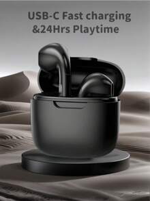 Auriculares inalámbricos verdaderos - Compatibles con dispositivos Apple y Android, micrófono incorporado, resistentes al sudor, hasta 24 horas de tiempo de reproducción - Blanco - Ver 3