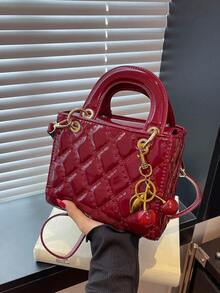 New Small And Exquisite Premium Dafei Women's Handbag, Fashionable And Lightweight, Hot-Selling New Style, Diamond-Embroidered Bag, Handheld Shoulder Crossbody Bag, Suitable For Spring And Summer Vacation Travel, Campus Life, Daily Commuting, Christmas Gifts, Parties, And Bridal Bags. - Burgundy - View 5
