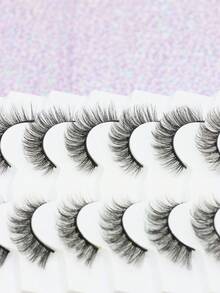 7 Pairs 3D Natural Eyelash Eyelashes Dramatic False Eyelash Extension Wholesale Makeup Tools - Black - View 2