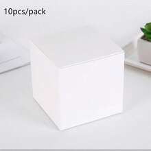 10 cái/gói Quà Tặng Hộp Vuông Nhỏ Màu Trắng Kẹo Mỹ Phẩm Điện Tử Phụ Kiện Bao Bì Hộp Quà Tặng, - trắng - Xem 7