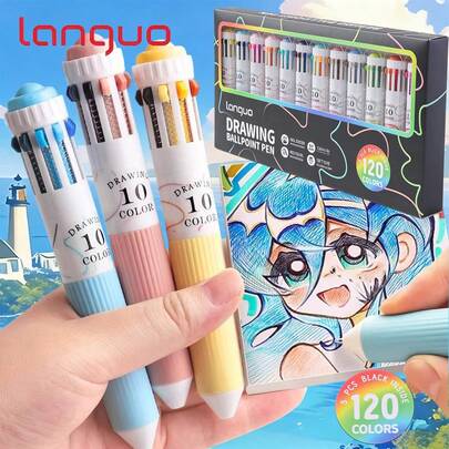120 Color Painting Ballpoint Pen Set, 6pcs 0.8mm Graffiti Notebook Writing Pens With Rich, Smooth Ink Flow And Soft Rubber Grip, Professional Drawing Precise Color Creative Gift, 2026 School Essential Art Supplies