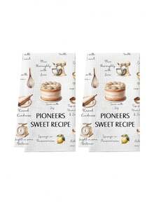 1/2/4pcs Kitchen Towel - Jehovah's Witness Gift With Bilingual Verse & Sweet Recipe Book Design - Pioneer Service Dish Towels For Jehovahs Witnesses - Apricot - View 7