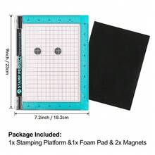 Stamp Positioning Tool; It Allows You To Precisely Position Images So You Can Create Perfect Impressions Every Time. Quickly And Easily Make Identical Cards And Projects. Can Be Used With Rubber Stamps Or Clear Stamps With A Foam Pad. Package Includes: 1 Stamp Platform, 1 Foam Pad, 2 Magnets - A - View 13