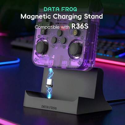  Base de Carregamento Magnética Data Frog R36S, Estação de Acoplamento Tipo-C com Cabo Magnético, Base de Carregador de Mesa R36S