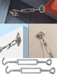 2/6/12pcs Adjustable Tensioning Hooks Set, Suitable For Cables, Wire Ropes, Outdoor Canopies, Sails, Tents, No Electricity Or Battery Required - Color - View 2
