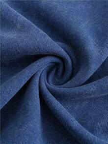 Vintage Washed T-Shirt Double Sided Printed (230g Pure Cotton T-Shirt), Vintage Floral Themed Black Cat Pattern Print, Comfortable, Fashionable T-Shirt, Street Style Cotton - 藍色 - 查看 5