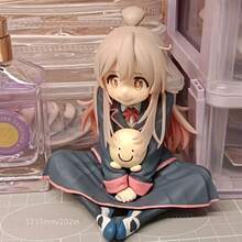 Figura decorativa en pose sentada, con diseño detallado de uniforme escolar, decoración de escritorio adorable y sonriente, modelo coleccionable de estilo anime 2D, excelente regalo - Multicolor - Ver 8