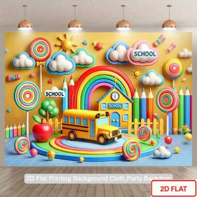 Multi Functional Back To School Party Banner - Suitable For Seasonal Polyester Decoration In Holiday Homes, Gardens And Outdoor Activities, Background Fabrics, Holiday Banners, And Holiday Markets. You Can Choose From Various Styles And Sizes.