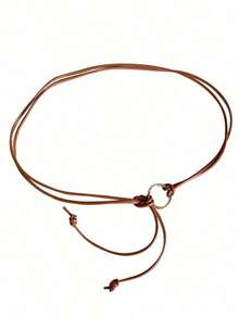 1 Dress Ladies Literary Circle Belt Women's Fashion Tie-In Knot-Belt Elegant With Skirt Decoration Suitable Daily Wear And Use Halloween Fall, Autumn, Halloween - 駝色 - 查看 5