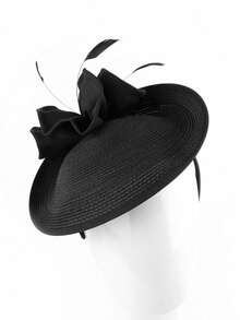 HIMESPORT 2026年新娘花朵装饰礼帽 - 草编德比茶会女士发饰，教堂婚礼鸡尾酒会羽毛头饰 - A - 查看 17