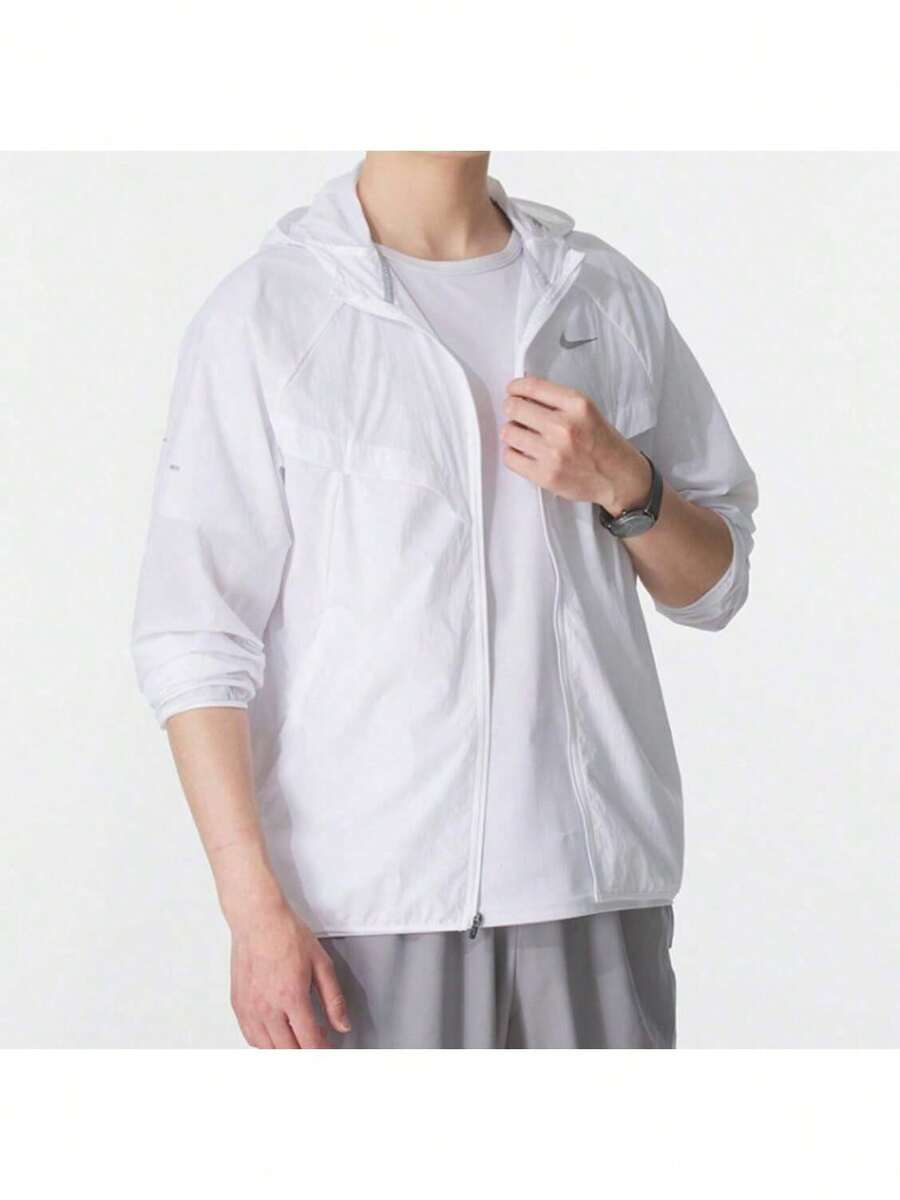 Nike 透氣輕薄連帽男運動休閒梭織夾克外套