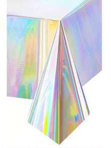 1片/2片装炫彩激光格纹一次性桌布，防水防油，适合生日派对 - 彩色 - 查看 12