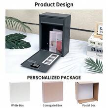 Piorlado Wall Mailbox Code Lock Letterbox Postbox Pillar Letter Mail Post Box Easy Assembly 21.49x8.99x32 Cm Charcoal Grey Large Capacity - A - 查看 5