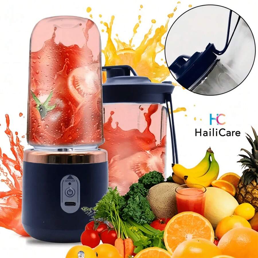 Hailicare 便携式可充电榨汁机，小型电动榨汁杯，家用多功能榨汁机，Type-C充电
