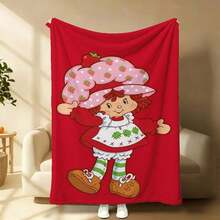 1Pc S-Strawberry Pink Shortcake Throw Blanket – Fluffy Plaid Picnic & Camping Blanket, Soft & Cozy Portable Sofa Decor, Downy King Lid Blanket For All-Season Comfort, Multiple Sizes 50x60 To 60x80 Inches - 多色 5 - 查看 4