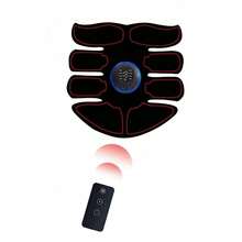 1PC Inalámbrico EMS estimulador muscular Cinturón para dar forma abdominal - Entrenador de Abs para entrenamiento en casa y oficina - Equipo de fitness para hombres y mujeres - Negro - Ver 10