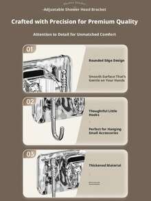 1PC Water Ripple Shower Head Holder, No-Drill Bathroom Shower Bracket, Adjustable Shower Head Hook Base, Waterproof Strong Adhesive Mount - Upgraded Shower Head Holder (1 Piece) Transparent Silver - View 4