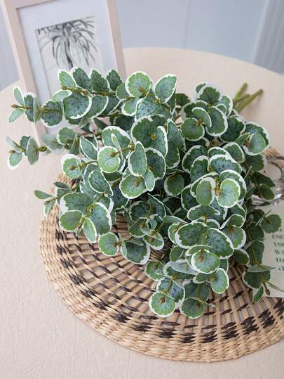 1支37厘米/14.56英寸人造桉树枝，人造花，人造植物，室内装饰，桌面摆件，花园装饰，家居装饰，桌面摆件，母亲节礼物，家居装饰，学校宿舍装饰，办公室装饰，生日派对装饰，适用于酒店、餐厅、客厅、卧室、婚礼派对、厨房装饰，毕业季装饰，手工植物桌面摆件，春夏装饰