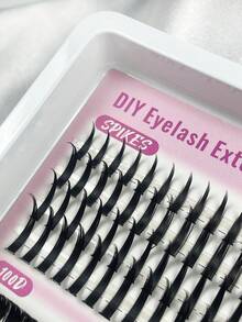 12 Rows Lash Clusters With Spikes & Bottom Lashes Fluffy Volume 240 Pcs Manga Natural Spiky Cluster False Eyelashes Fairy Cluster Lashes Wispy Manga Lash C/D Curl Individual 100D 120D Anime Mink Lashes Extensions Full Pack DIY At Home - D - View 3