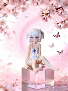 1pc White Slim Dress Figure Statue, Anime Character Collectible Figurine, Suitable For Anime Fans, Home/Office Decor, Anime Photography Background, Cute Pose, Detailed Outfit And Expressive Face, Handmade Anime Style Figurine - Multicolor - View 2