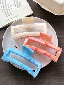 1个/8个装大号方形镂空发爪，12.7厘米大理石纹设计，时尚百搭发爪，适合女士发型及日常休闲佩戴 - 彩色 - 查看 5