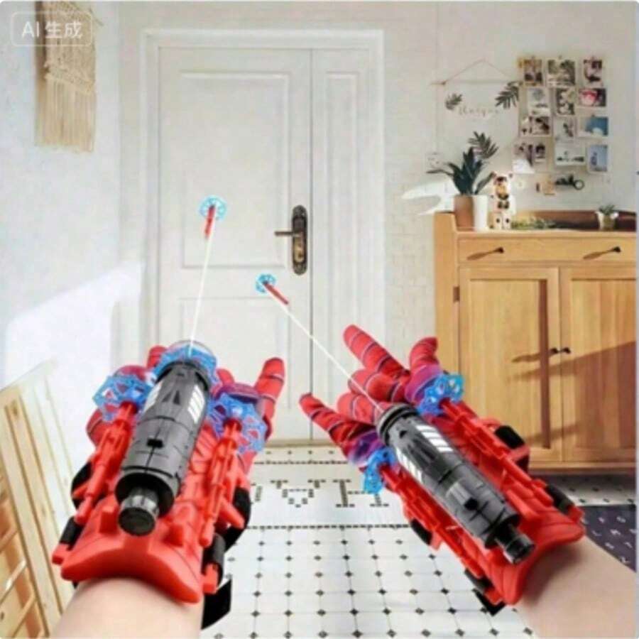 2026 Spider Web Launcher Toy Set, Hero Launcher Bracelet Toy, Role-Playing Launcher Wristband Accessory, Sticky Soft Bullet Fun Toy