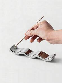 Modern Luxury Silver Ceramic Incense Stick Holder, Indoor Home Creative Aromatherapy Base, Tabletop Decor Accessory - Silver - View 2