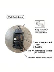16-Inch Swinging Wall Clock, Luxury Minimalist Decor, Silent Battery Operated, Suitable For Home, School, Office - 1PC - View 7