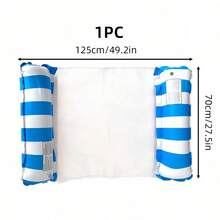 1pc Inflatable Mesh Pool Hammock - Striped Adult Leisure Chair, Suitable For Vacation, Party And Relaxation. Available In Pink, Yellow, White, Green And Blue. Outdoor Hammock, Essential For Beach And Swimming Pool, Great For Photography - Multicolor - View 8