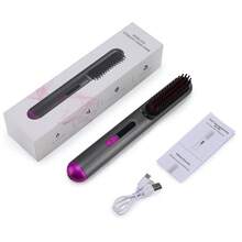 Hailicare Sikat Pelurus Rambut Nirkabel, 4 Pengaturan Panas, Desain Anti-Luka Bakar, Pemanasan Cepat 30 detik, Baterai Besar 2000mAh, Mati Otomatis 30 menit, Pengisian Daya Tipe-C, Penggunaan Portabel Nirkabel, Ciptakan Gaya Rambut Anda dengan Bebas - Dark Grey - View 9