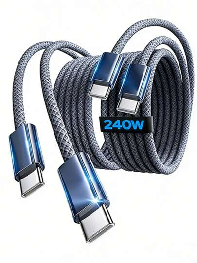 Alloy Braided Nylon Fiber USB C To USB C Data Cable, 240W C To C Fast Charging Cable [3.3FT, 6.6FT, 10FT, 1 3 Pack] Type C Charger Fast Charging USBC To USBC Cable, Compatible With Apple 17, 16, 15 Pro Max, Pro, S25, S24, S23 Women's Day Gift Birthday Celebration