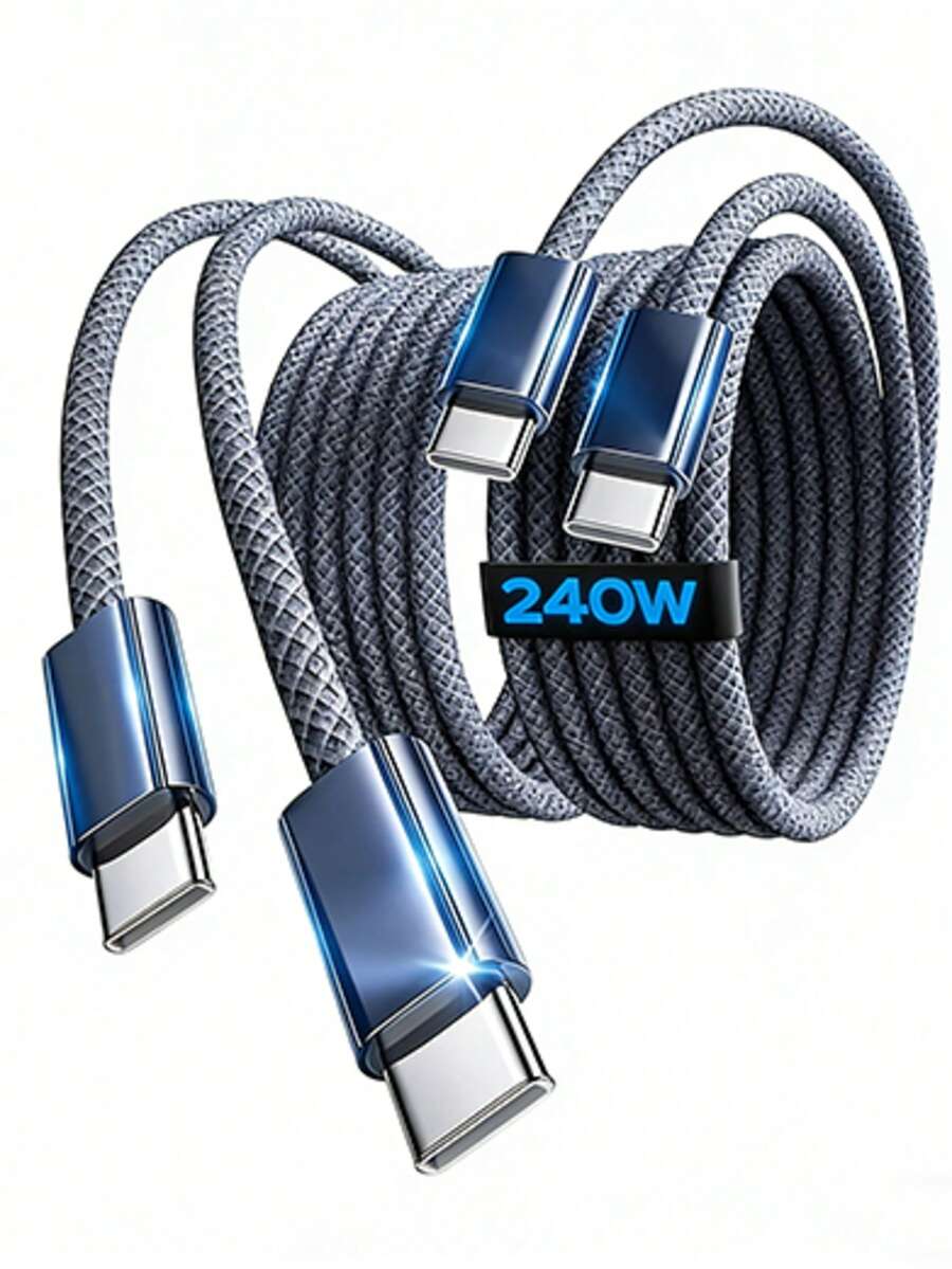 Cáp dữ liệu USB C sang USB C bằng sợi nylon bện hợp kim, cáp sạc nhanh 240W C sang C [3.3FT, 6.6FT, 10FT, 1 gói 3 cái] Cáp sạc nhanh USBC sang USBC loại C, tương thích với Apple 17, 16, 15 Pro Max, Pro, S25, S24, S23, quà tặng Ngày Phụ nữ, sinh nhật, lễ kỷ niệm - Nhiều màu - Xem 1