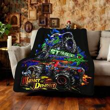 1PC 3D Monster Jam Monster Truck Cartoon Blanket, Edgy Gift For Motorsports Fans, Themed Man Cave Decor, Retro Sci-Fi Party Accent & Race Day Souvenir,Soft Throw Blanket For Home Bedroom Bed Sofa Picnic Travel Office Cover Blanket, Multiple Sizes 50x60 To 60x80 Inches - Nhiều màu 18 - Xem 4
